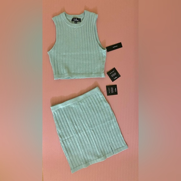 Chic Conversation Sage Green Two-Piece Ribbed Knit Sweater Dress - Picture 6 of 6